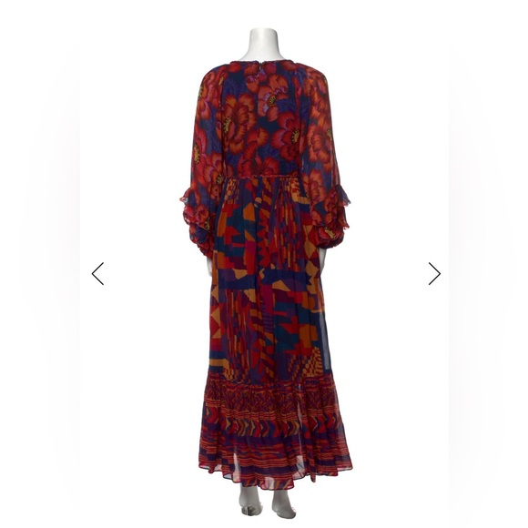 FARM Rio Blue Abstract Patches Maxi Dress - Picture 7 of 8